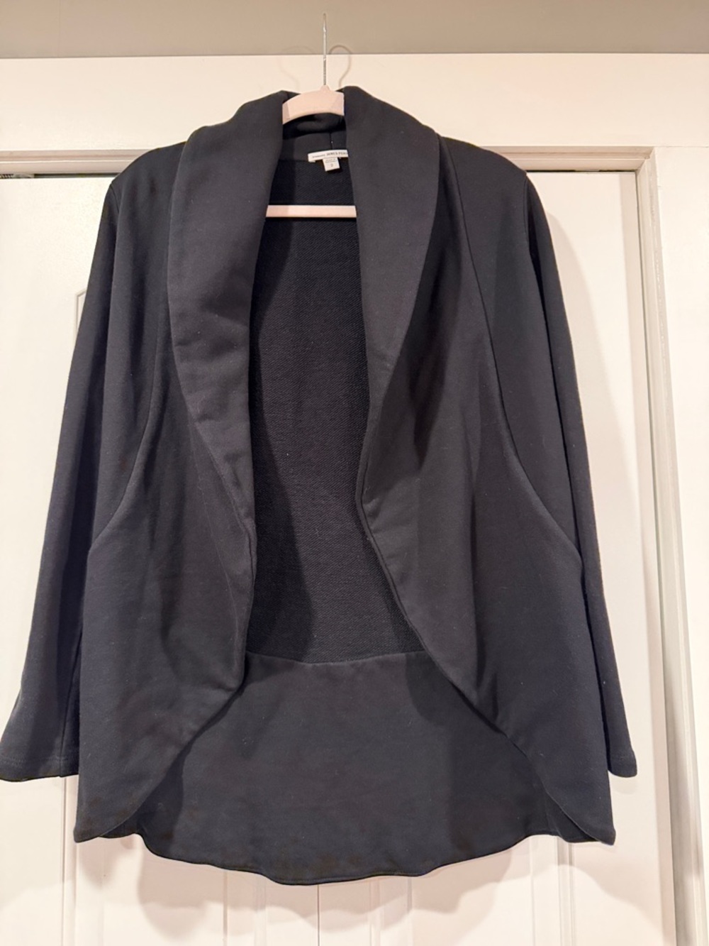 James Perse Black Open-Front Shawl Cardigan